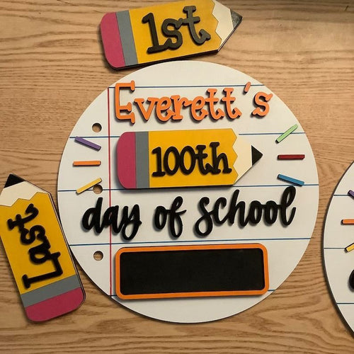 Interchangeable 1st & Last Day of School Sign – Reusable Back to School Milestone Prop Kit