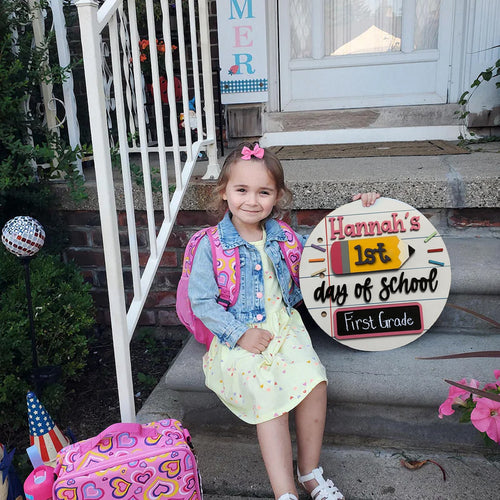 Interchangeable 1st & Last Day of School Sign – Reusable Back to School Milestone Prop Kit