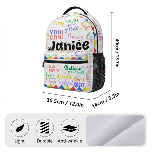 You Can! Believe Yourself Don't Quit Back to School - Personalized Backpack - Gift For Girls, Kids