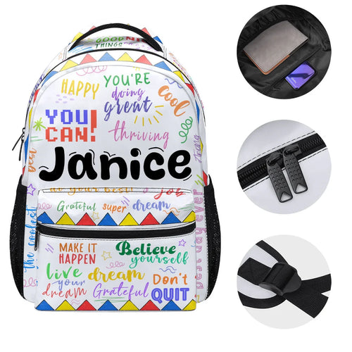 You Can! Believe Yourself Don't Quit Back to School - Personalized Backpack - Gift For Girls, Kids