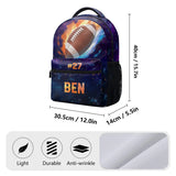 Flaming Sports Bag With Name & Number - Personalized Kid Backpack - Gift For Kids, Back To School