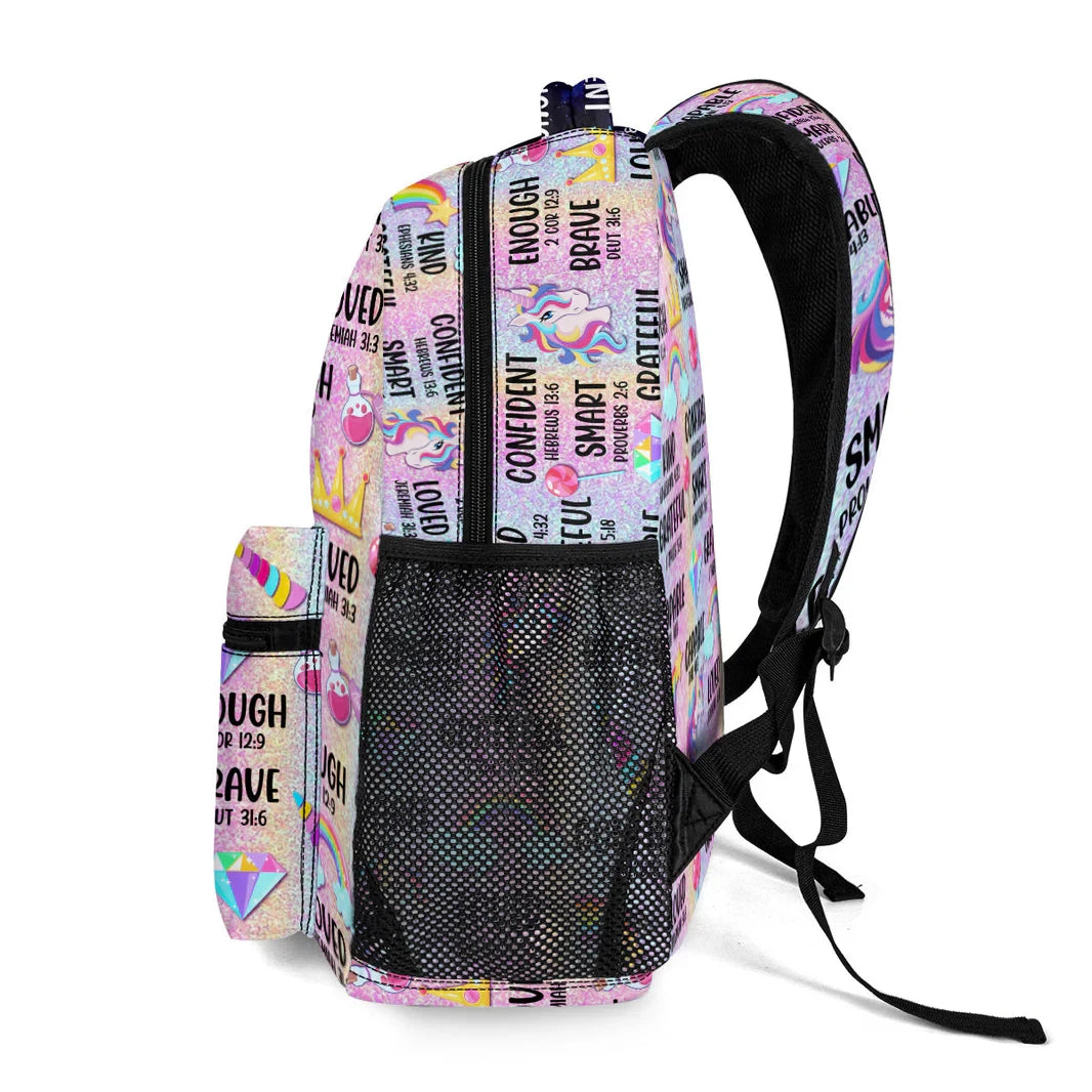 Adorable God Says I Am - Personalized School Backpack - Gift For Kids