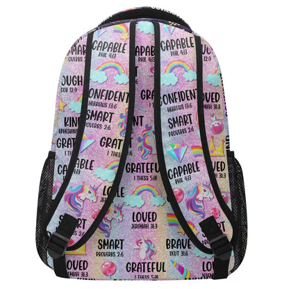 Adorable God Says I Am - Personalized School Backpack - Gift For Kids