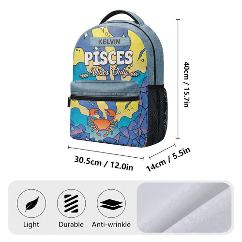 Horoscope Vibes Only Back to School - Personalized Backpack - Gift For Zodiac Lovers, Kids