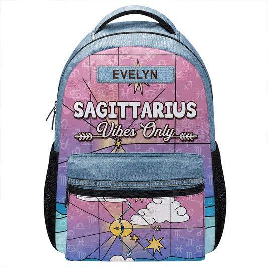 Horoscope Vibes Only Back to School - Personalized Backpack - Gift For Zodiac Lovers, Kids
