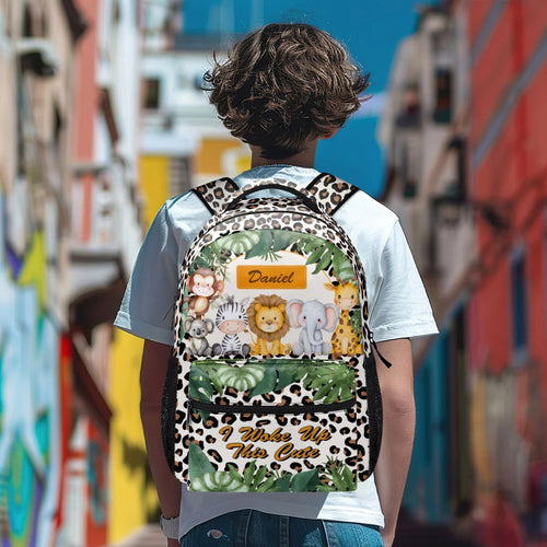Stay Wild Dream Big Safari Animal Print – Personalized School Backpack – Gift For Kids