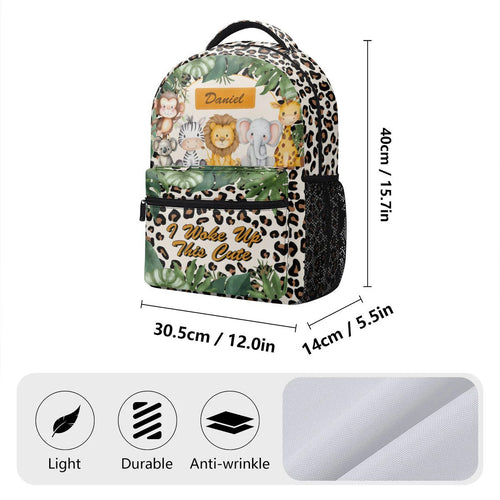 Stay Wild Dream Big Safari Animal Print – Personalized School Backpack – Gift For Kids