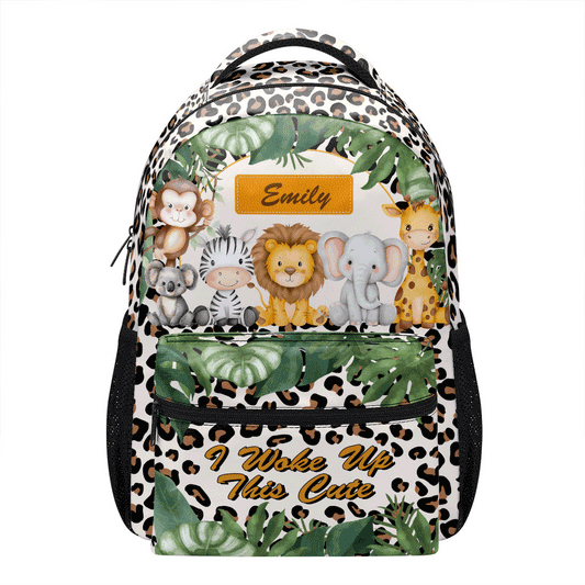 Stay Wild Dream Big Safari Animal Print – Personalized School Backpack – Gift For Kids