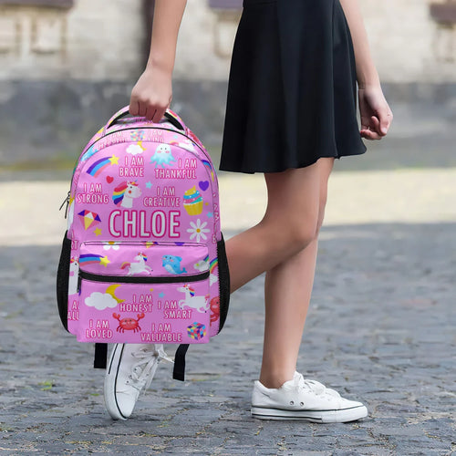 I Am Brave I Am Smart I Am Loved Back to School - Personalized Dinosaur Backpack - Gift For Kids