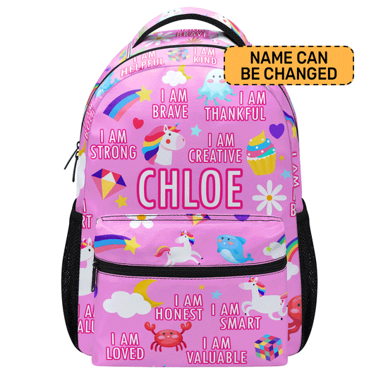 I Am Brave I Am Smart I Am Loved Back to School - Personalized Dinosaur Backpack - Gift For Kids