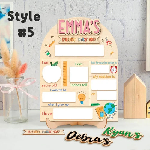 First And Last Day Of School Sign, Reusable Back to School Sign For Photos, Reusable Dry Erase Board, Custom Name 1st Day Of School Board SS