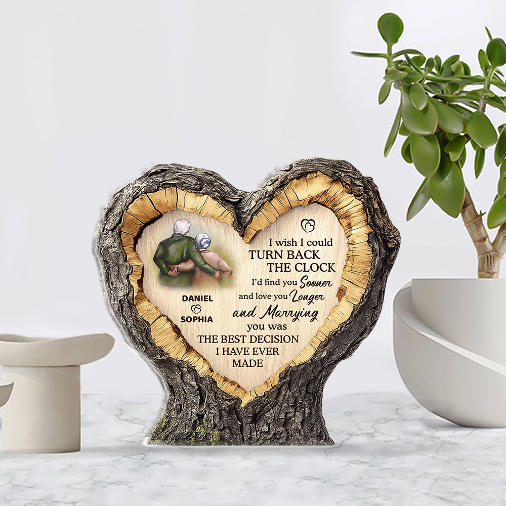 I Wish I Could Turn Back The Clock - Personalized Custom Shaped Squared Acrylic Plaque