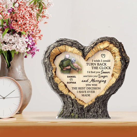 I Wish I Could Turn Back The Clock - Personalized Custom Shaped Squared Acrylic Plaque