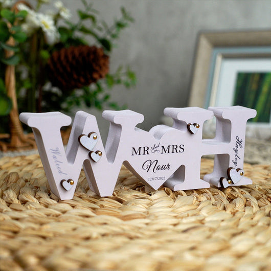 Custom couple letter name ornament