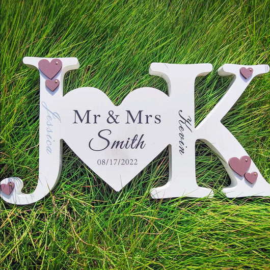 Custom couple letter name ornament
