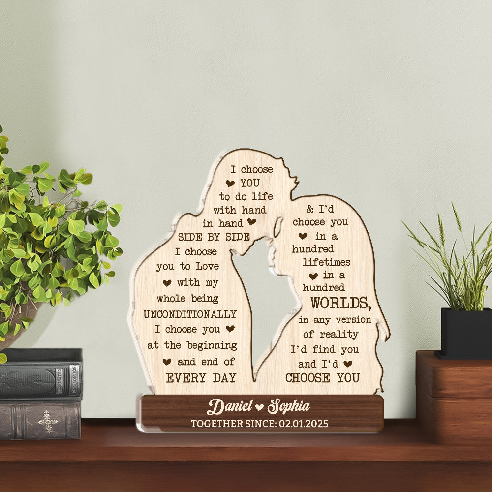 I'd Find You And I'd Choose You - Personalized Custom Shaped Squared Acrylic Plaque