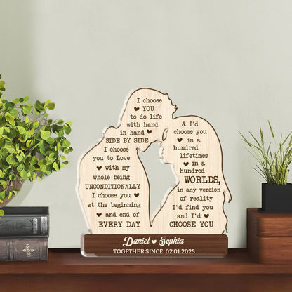I'd Find You And I'd Choose You - Personalized Custom Shaped Squared Acrylic Plaque