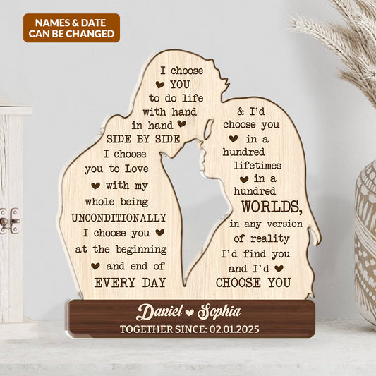 I'd Find You And I'd Choose You - Personalized Custom Shaped Squared Acrylic Plaque