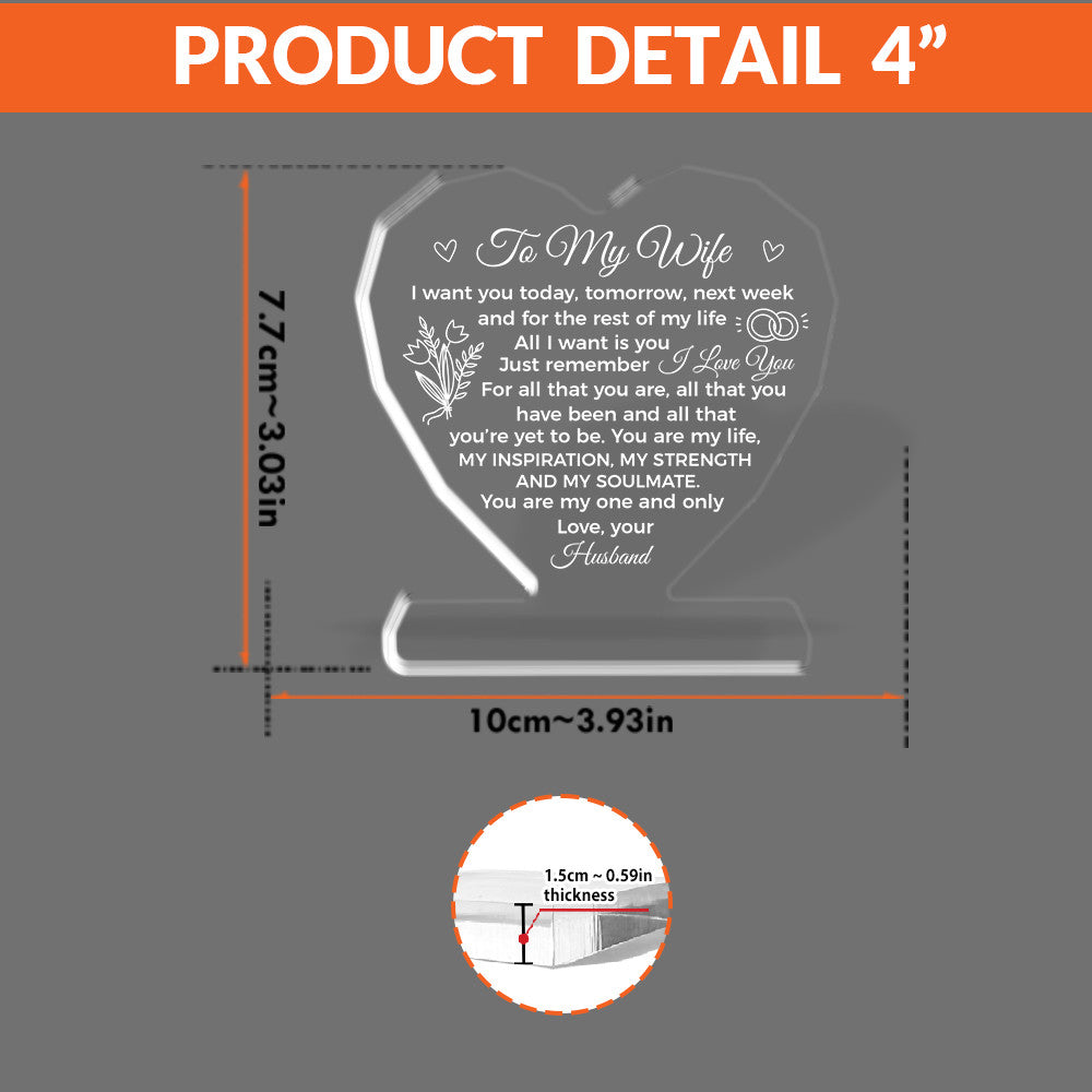 You Are My One And Only Acrylic Plaque – Heartfelt Eternal Love Gift For Wife
