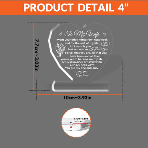 You Are My One And Only Acrylic Plaque – Heartfelt Eternal Love Gift For Wife