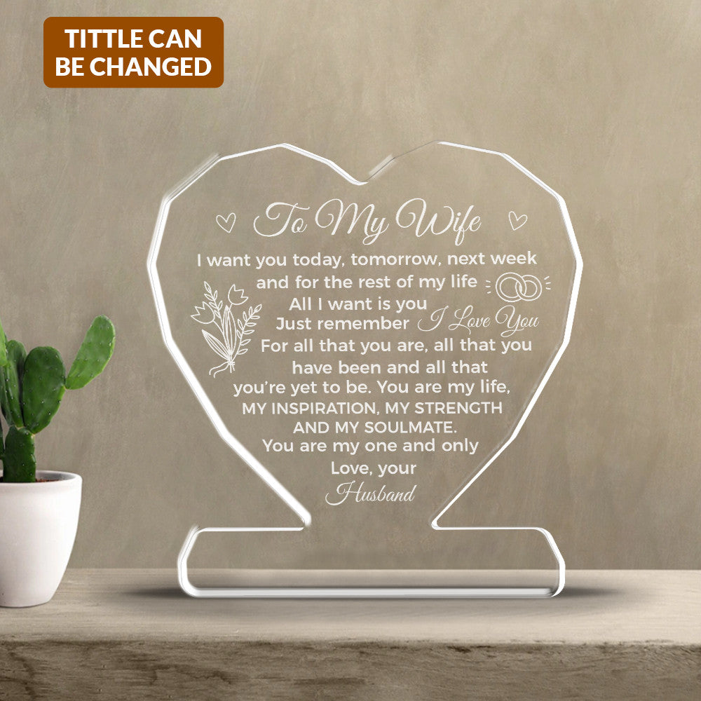 You Are My One And Only Acrylic Plaque – Heartfelt Eternal Love Gift For Wife