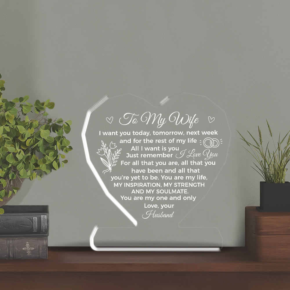 You Are My One And Only Acrylic Plaque – Heartfelt Eternal Love Gift For Wife