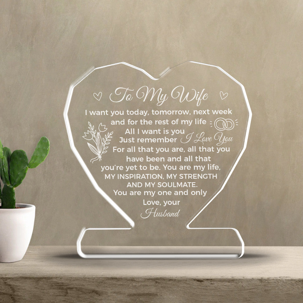 You Are My One And Only Acrylic Plaque – Heartfelt Eternal Love Gift For Wife