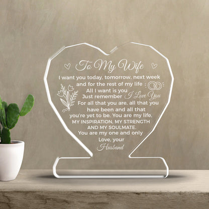 You Are My One And Only Acrylic Plaque – Heartfelt Eternal Love Gift For Wife