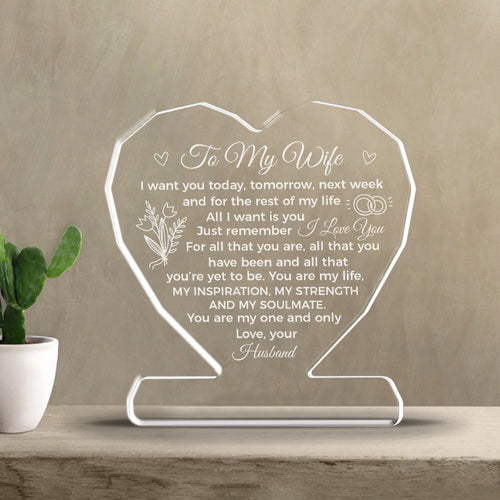You Are My One And Only Acrylic Plaque – Heartfelt Eternal Love Gift For Wife