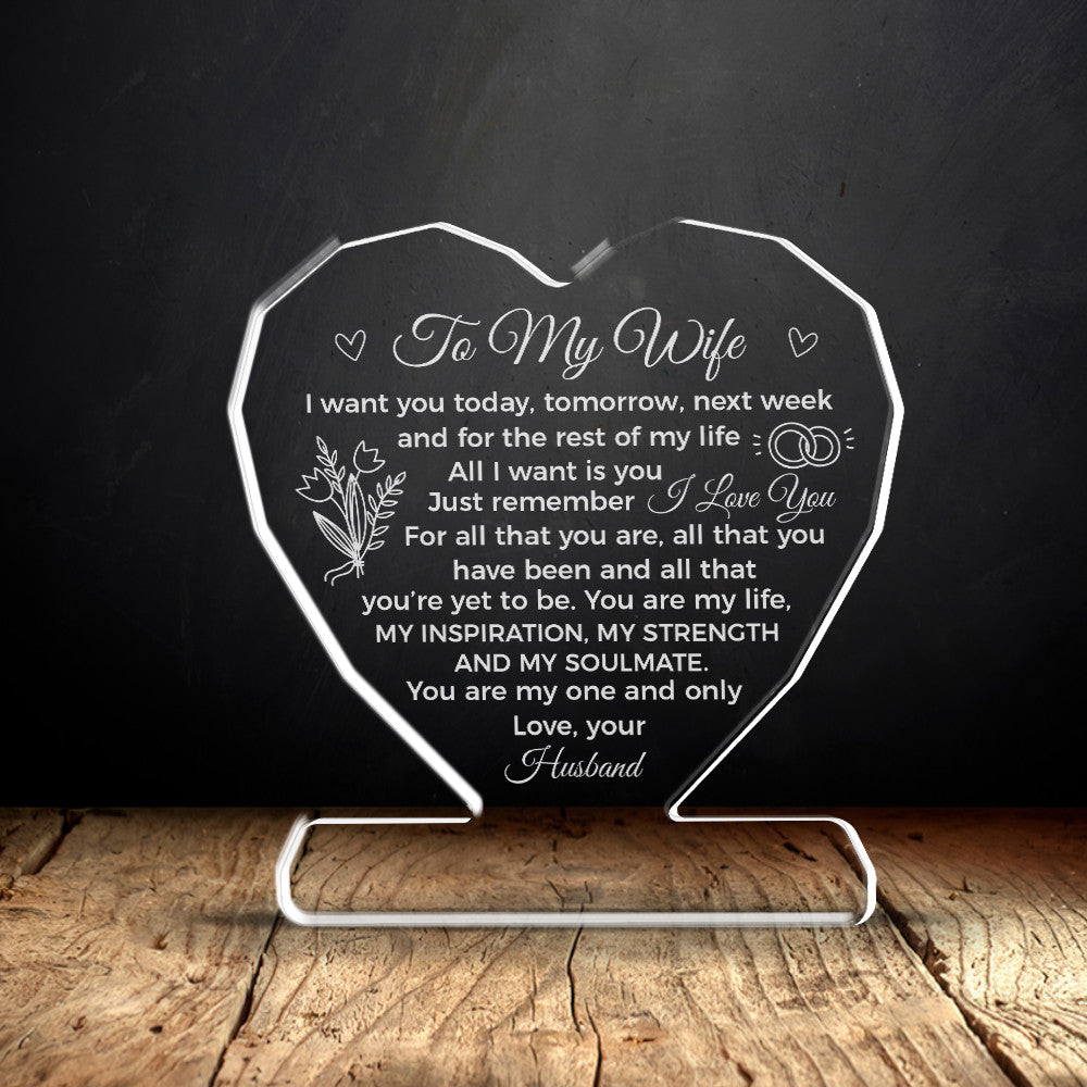 You Are My One And Only Acrylic Plaque – Heartfelt Eternal Love Gift For Wife