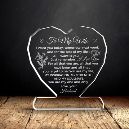 You Are My One And Only Acrylic Plaque – Heartfelt Eternal Love Gift For Wife