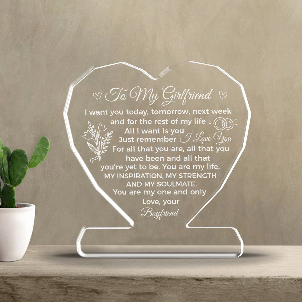 You Are My One And Only Acrylic Plaque – Heartfelt Eternal Love Gift For Girlfriend