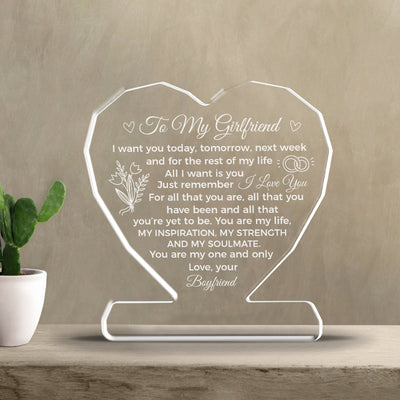 You Are My One And Only Acrylic Plaque – Heartfelt Eternal Love Gift For Girlfriend