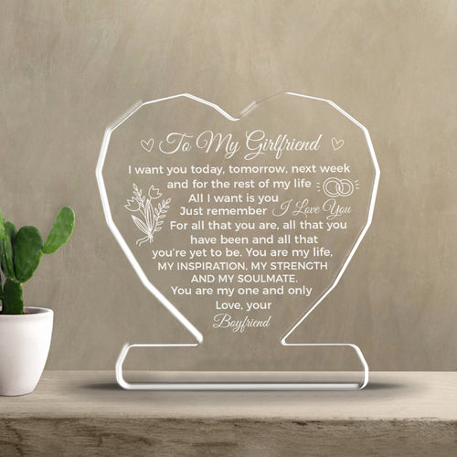 You Are My One And Only Acrylic Plaque – Heartfelt Eternal Love Gift For Girlfriend