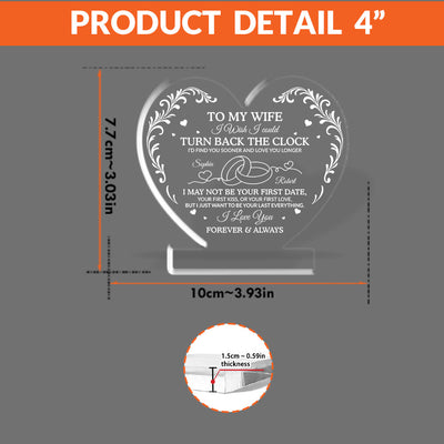 I Wish I Could Turn Back The Clock Acrylic Plaque – Heartfelt Eternal Love Gift
