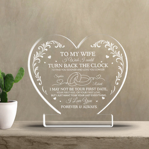 I Wish I Could Turn Back The Clock Acrylic Plaque – Heartfelt Eternal Love Gift