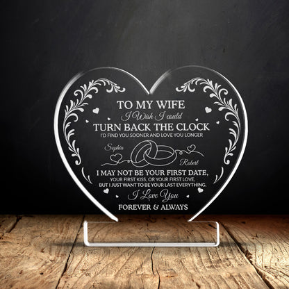 I Wish I Could Turn Back The Clock Acrylic Plaque – Heartfelt Eternal Love Gift