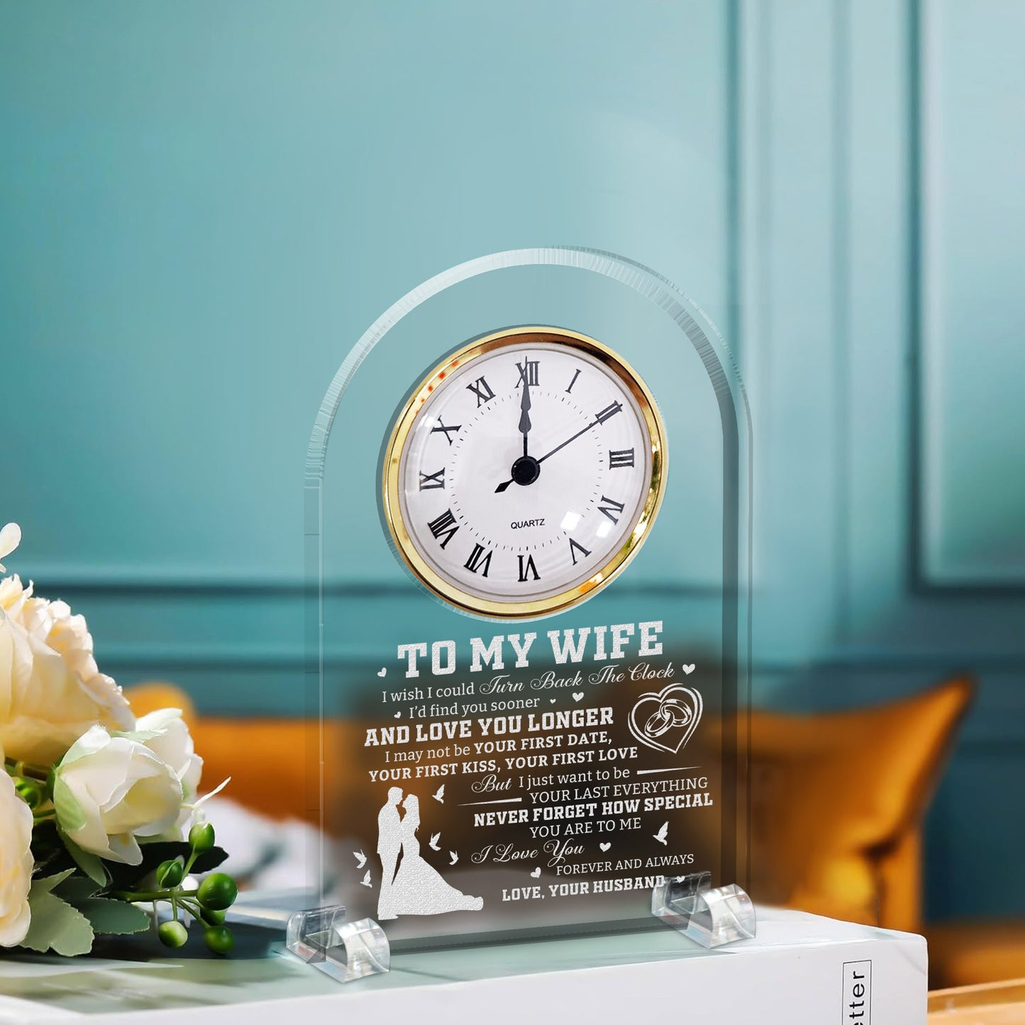 Never Forget How Special You Are To Me - Acrylic Desk Clock Plaque