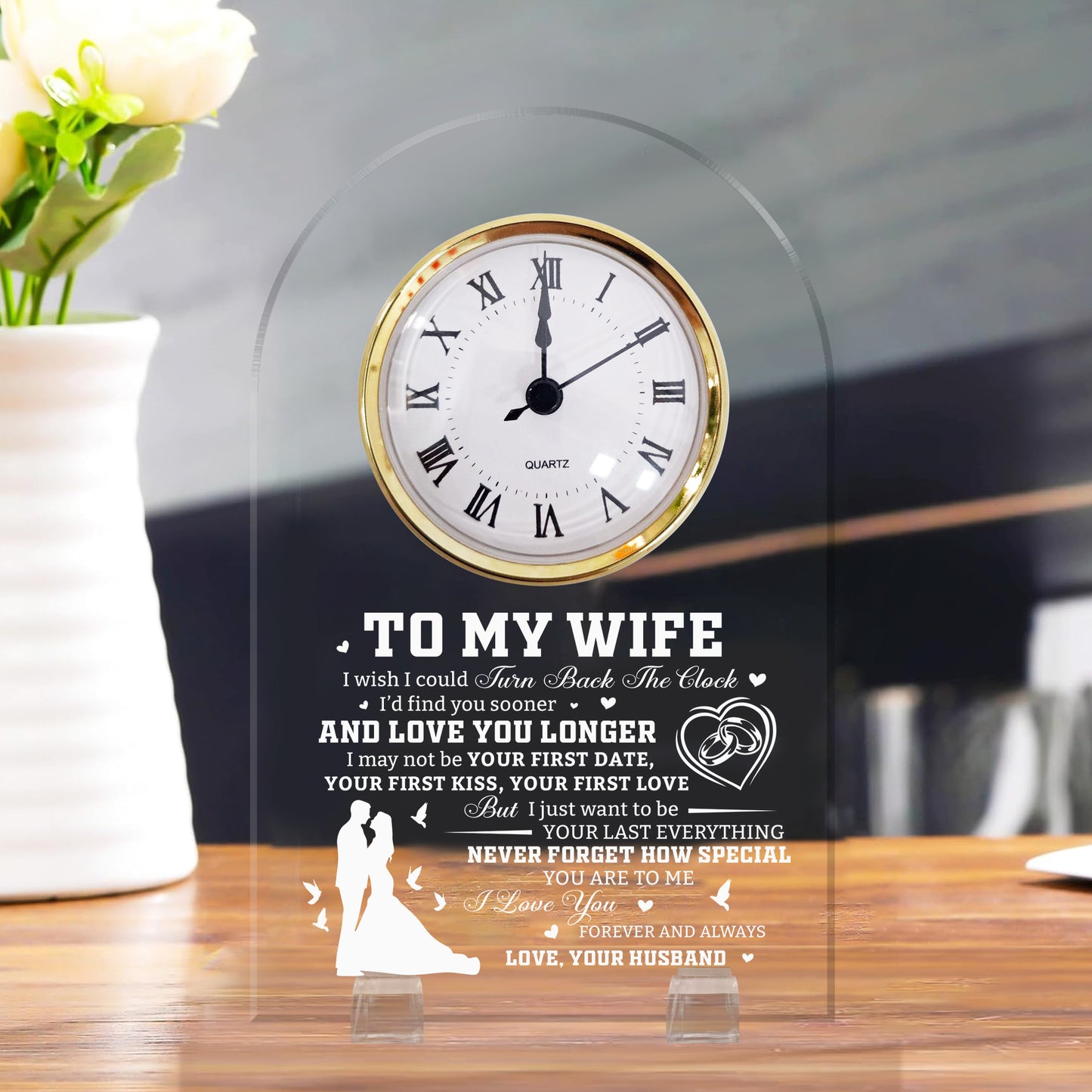 Never Forget How Special You Are To Me - Acrylic Desk Clock Plaque