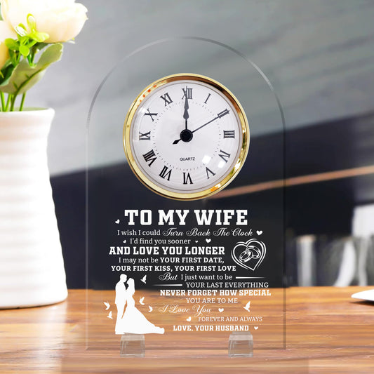 Never Forget How Special You Are To Me - Acrylic Desk Clock Plaque