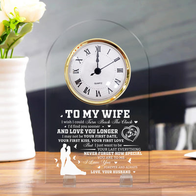 Never Forget How Special You Are To Me - Acrylic Desk Clock Plaque