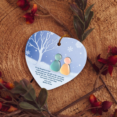 I Gave You My Amazing Son - Heart Ceramic Christmas Ornament With Acrylic Pieces