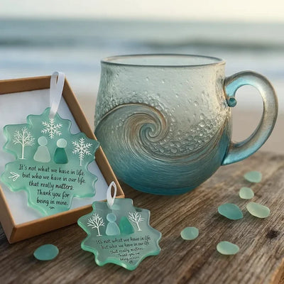 🎄Christmas Best Gifts🔥 Unique Handcrafted Sea Glass Ocean Wave Mug🎁Free Gifts