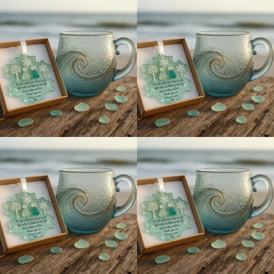 🎄Christmas Best Gifts🔥 Unique Handcrafted Sea Glass Ocean Wave Mug🎁Free Gifts