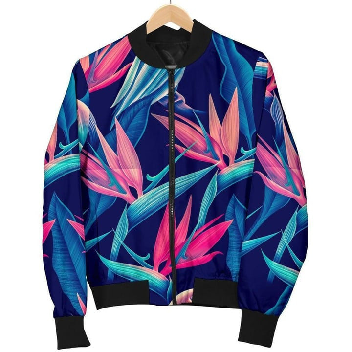 Tropical Flower Pattern Print Design Tf024 Men Bomber Jacket