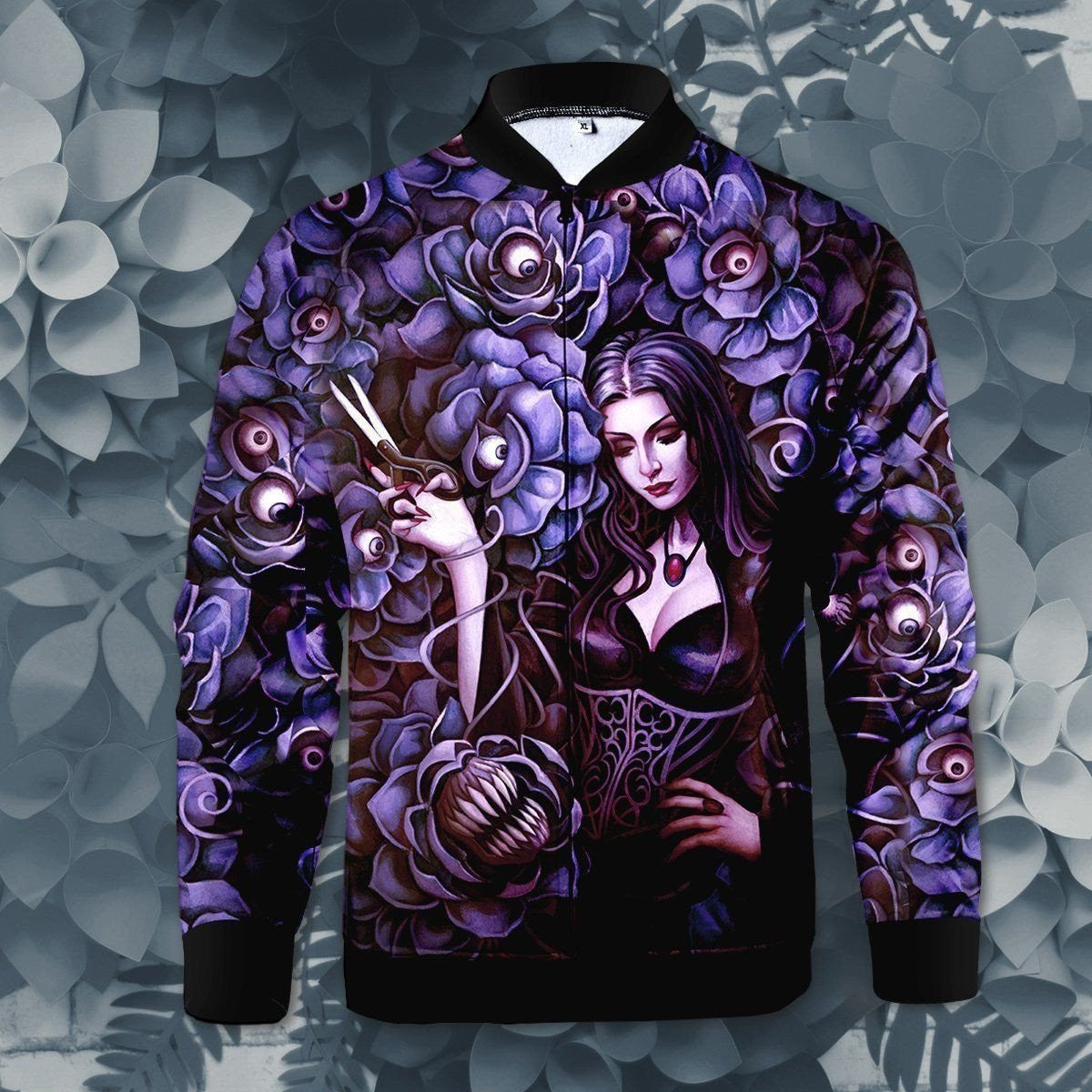 Morticia Addams 3d Printed Bomber Jacket