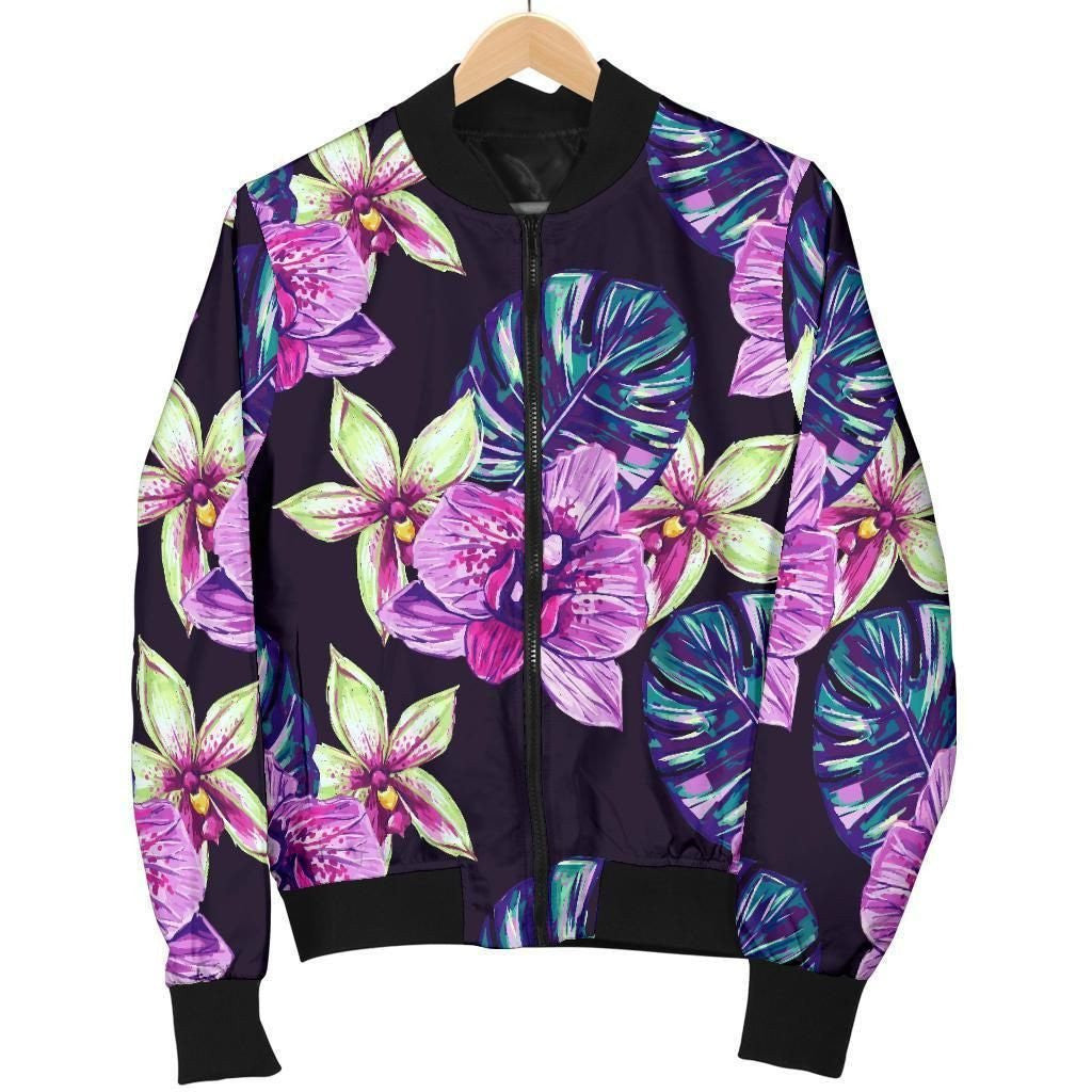 Orchid Pattern Print Design Or010 Men Bomber Jacket