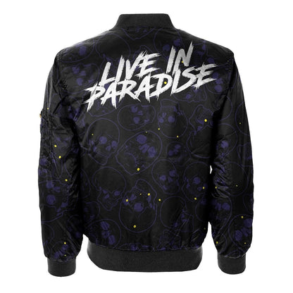 Live In Purple Black 3d Printed Unisex Bomber Jacket