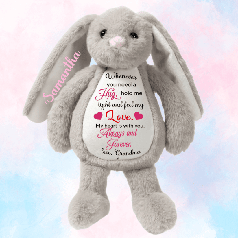 "Hug" Personalized Bunny