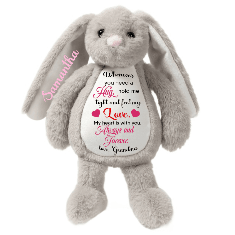 "Hug" Personalized Bunny